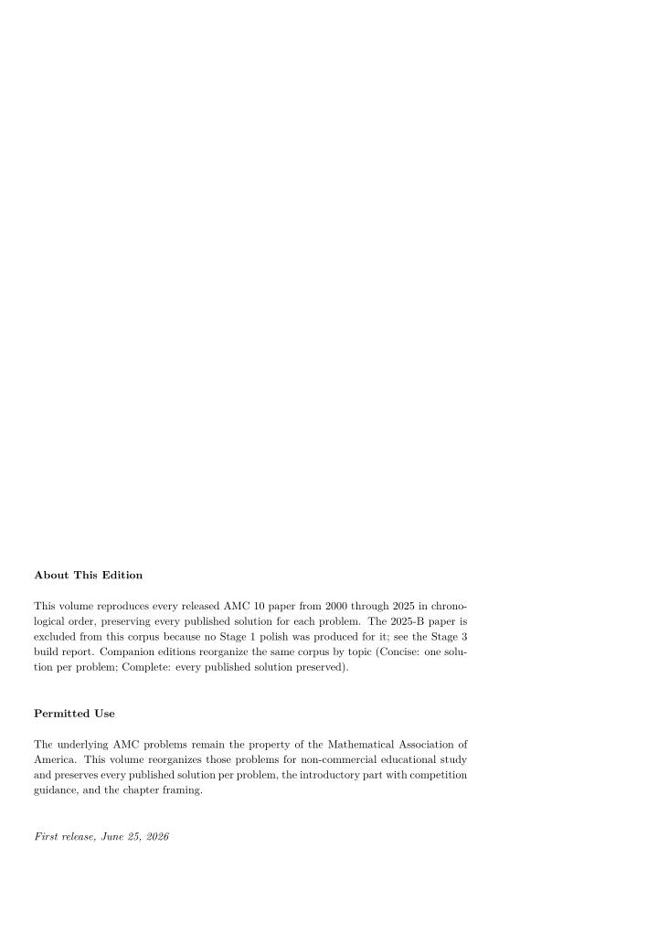 AMC 10 — Chronological — title page