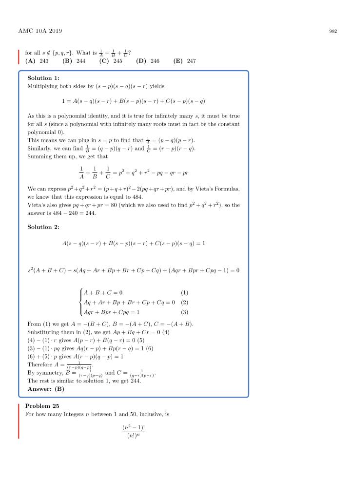 AMC 10 — Chronological — sample page