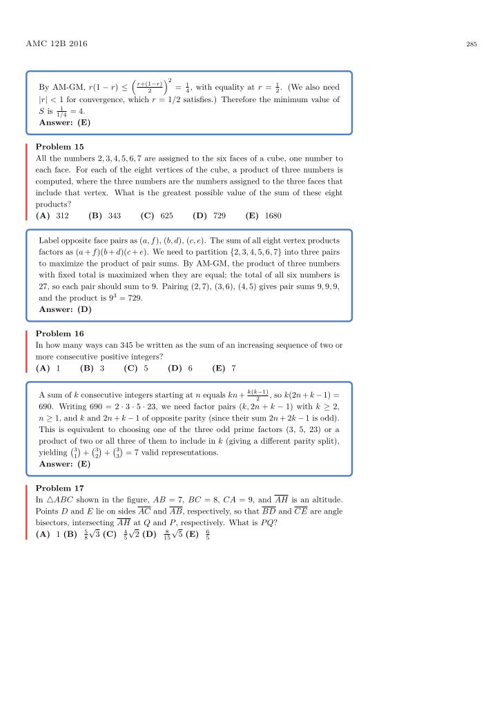 AMC 12 — Chronological — sample page