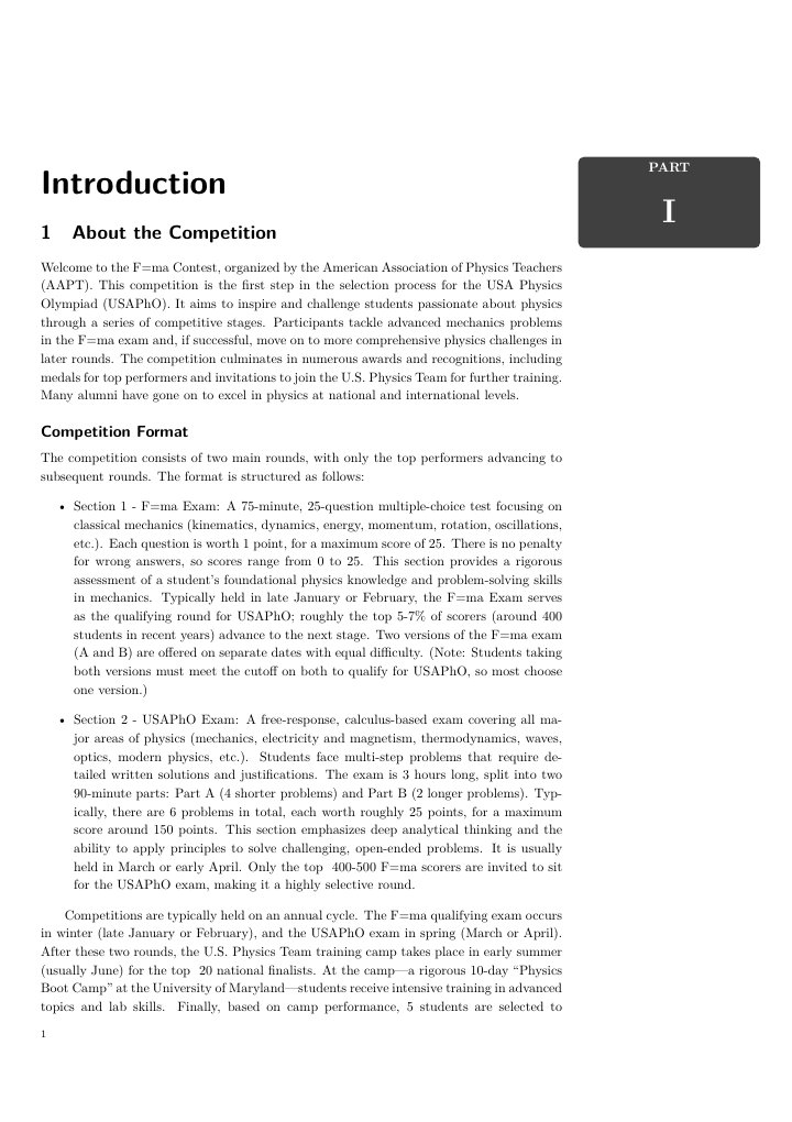 F=ma — By Topic — introduction