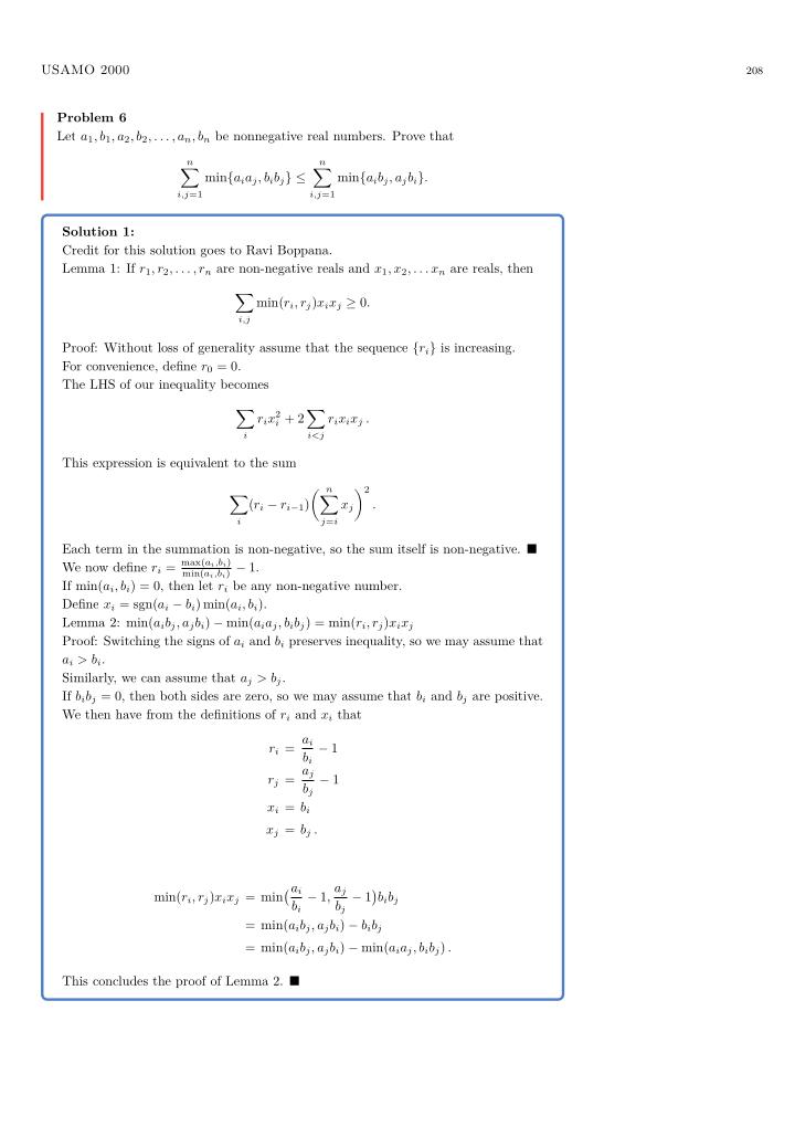 USAMO — Chronological — sample page