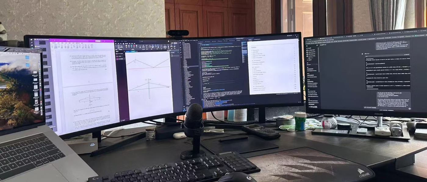 Writing setup: LaTeX in VSCode alongside official papers and ChatGPT