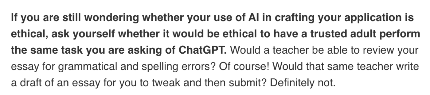 Caltech supplemental guidance