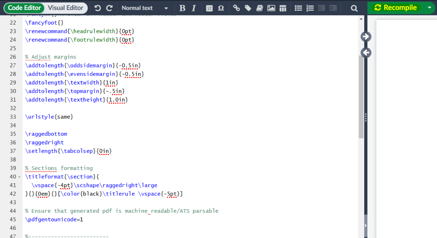 Pasting and compiling in Overleaf