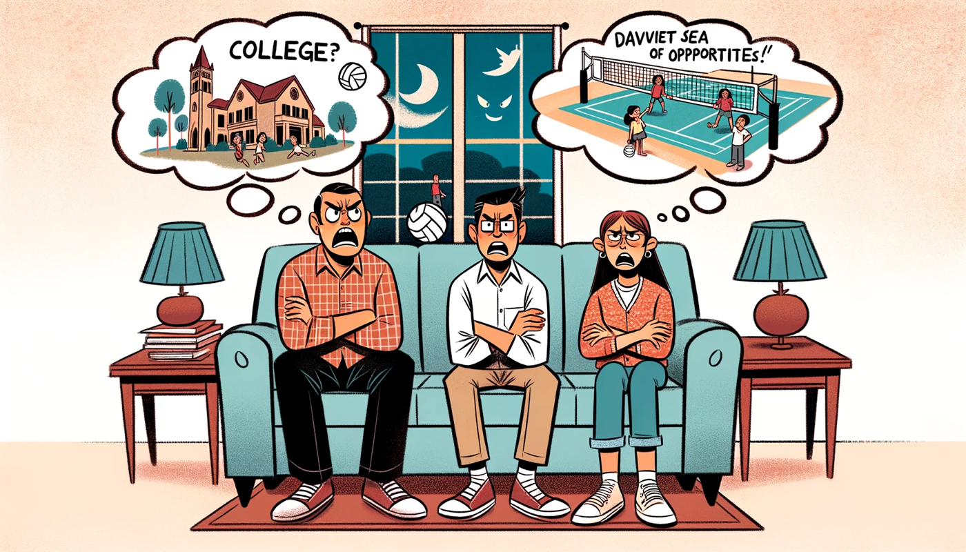DALL-E 3 illustration for paragraph 8: parental anger, family tension