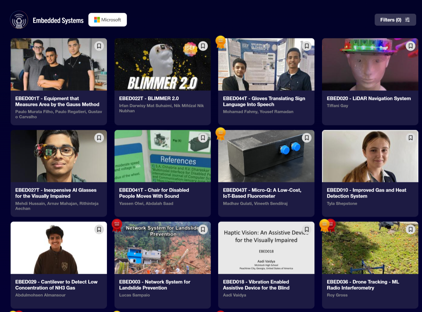 ISEF project board screenshot