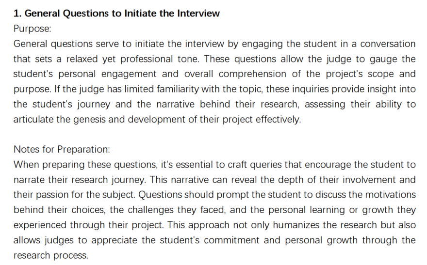 Project-specific question examples
